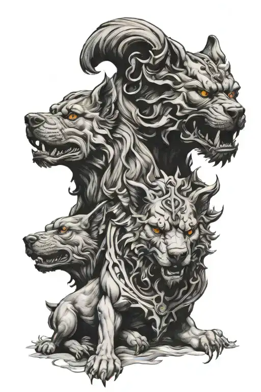 Cerberus and Hades tattoo design idea