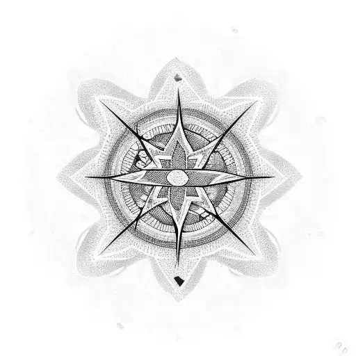 star crossed mandala tattoo design idea
