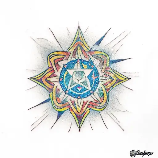 star crossed mandala tattoo design idea