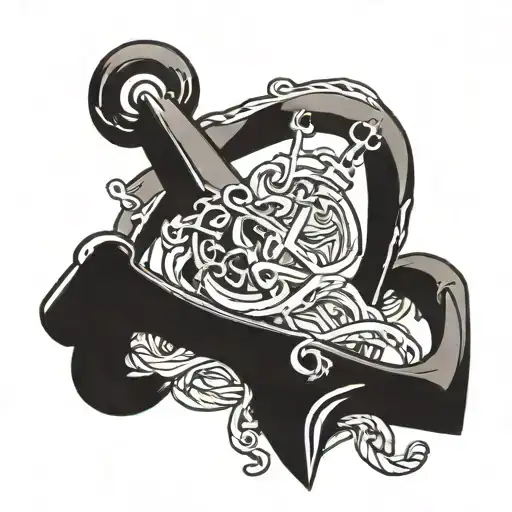 anchor with scroll across top that says "ShipWreck" tattoo design idea