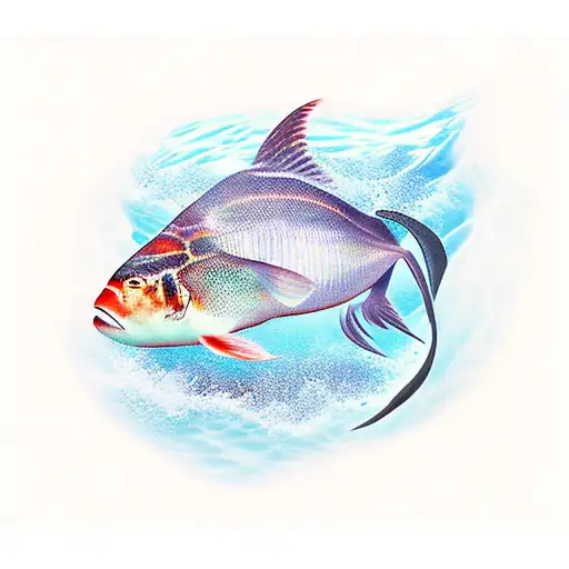 A tattoo of a majestic underwater scene with ocean animals and plants tattoo design idea