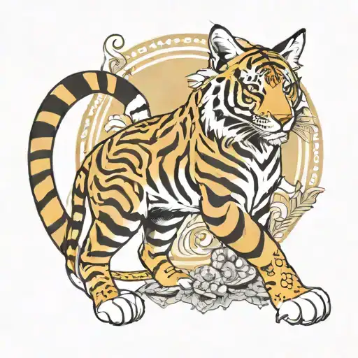 Raja with bengal tail on the end wraps tattoo design idea