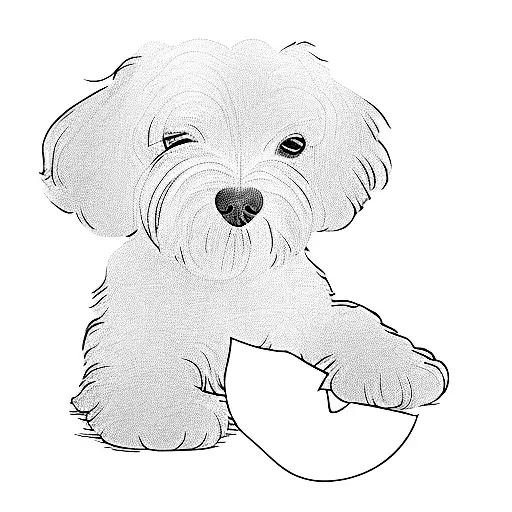 a white maltese dog tattoo design idea