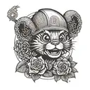 Incorporate elements of the Ohio State Buckeyes mascot into a blackwork tattoo design representing the client's passion for the team tattoo design idea