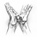 praying hands with money rosary tattoo design idea