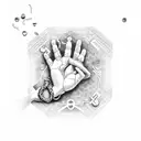 praying hands with money rosary tattoo design idea