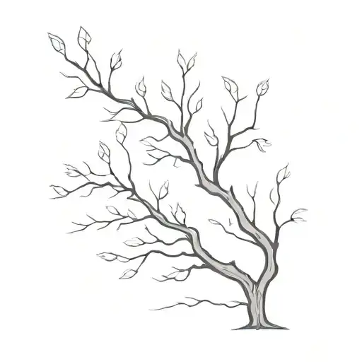 sycamore tree bare tree tattoo design idea