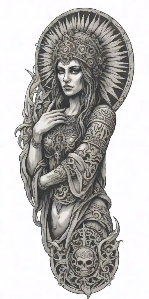 slavic goddess of death tattoo design idea