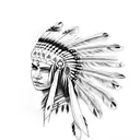 indian chief female headress tattoo design idea