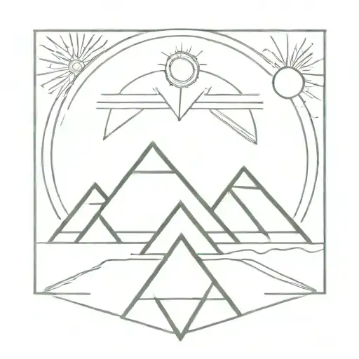 Egyptian Pyramids and Filipino Sun tattoo design idea
