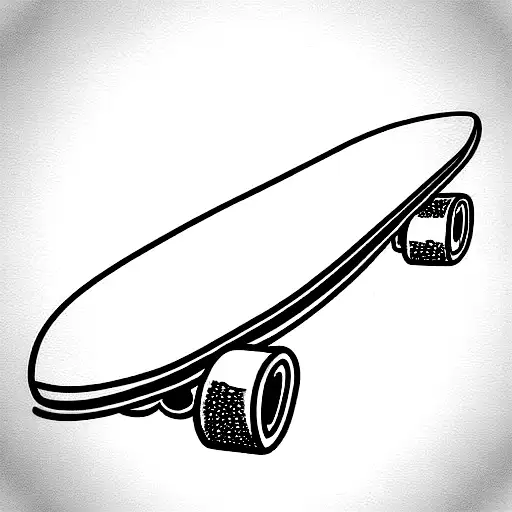 skateboard, shapes, line tattoo design idea
