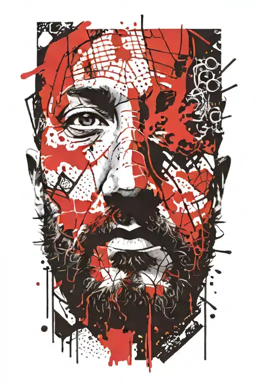 marcus aurelius half face tattoo design idea