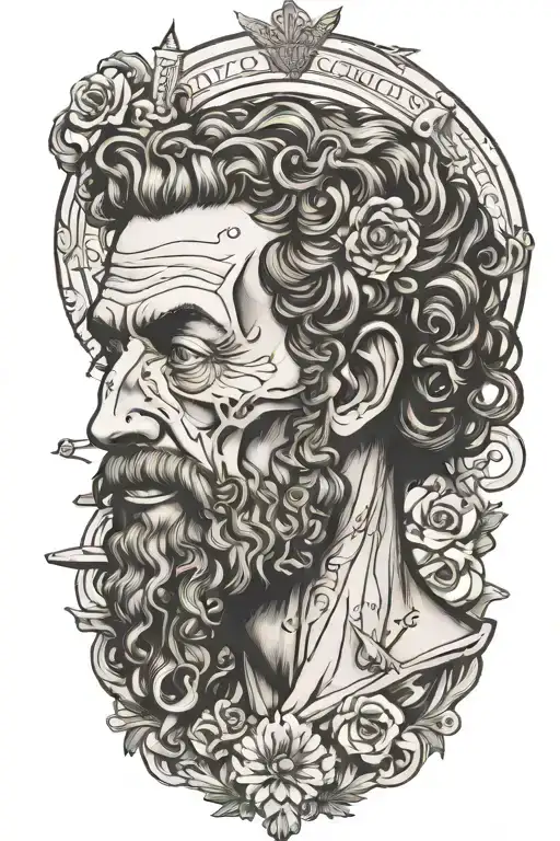 marcus aurelius memento mori tattoo design idea