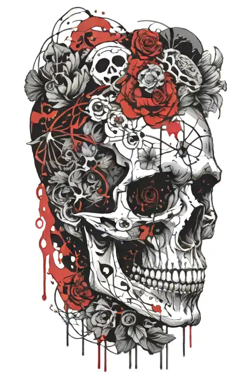 marcus aurelius and skull tattoo design idea