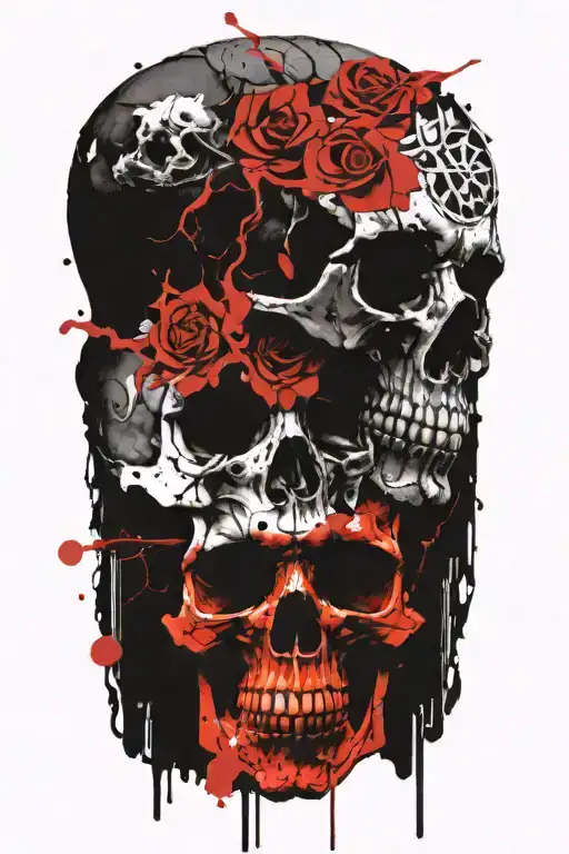 marcus aurelius and skull tattoo design idea
