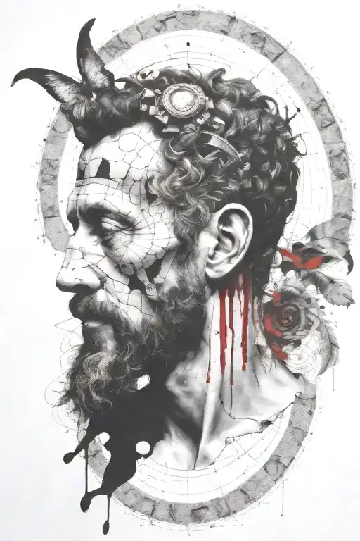 marcus aurelius memento mori tattoo design idea