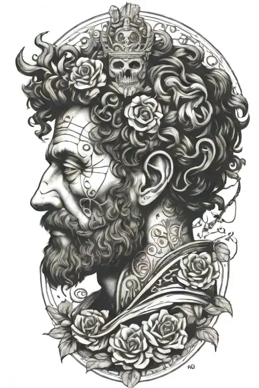 marcus aurelius memento mori tattoo design idea
