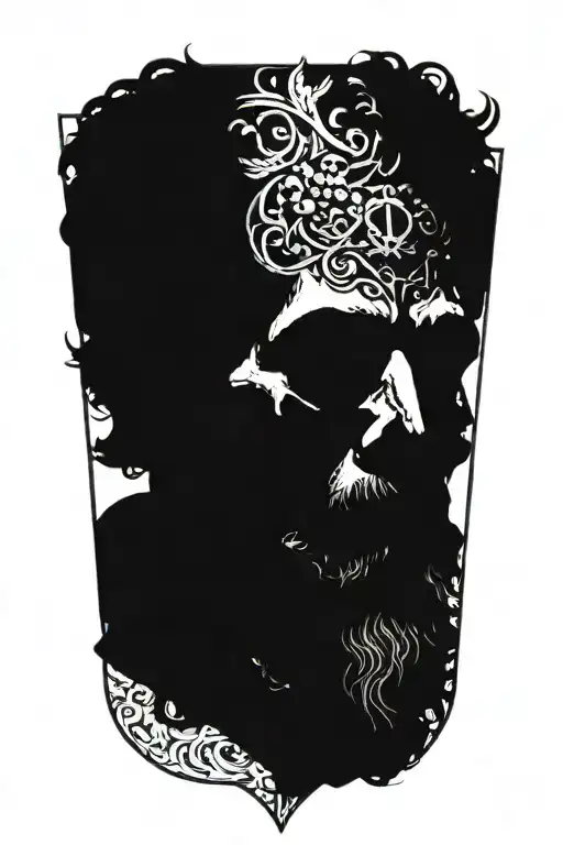 marcus aurelius and skull tattoo design idea