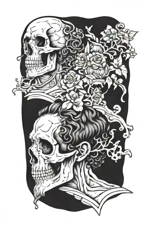 marcus aurelius and skull tattoo design idea