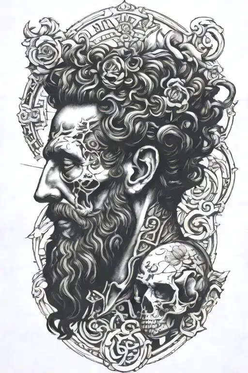 marcus aurelius memento mori tattoo design idea