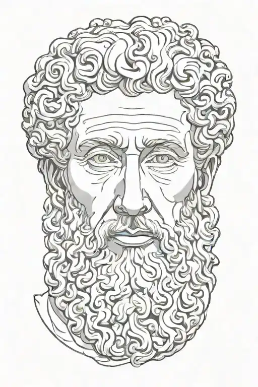marcus aurelius half face tattoo design idea