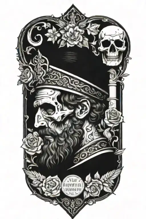 marcus aurelius and memento mori tattoo design idea