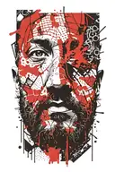 marcus aurelius half face tattoo design idea