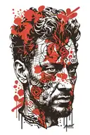 marcus aurelius half face tattoo design idea