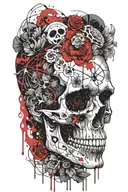 marcus aurelius and skull tattoo design idea