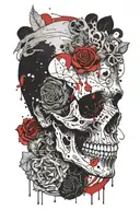 marcus aurelius and skull tattoo design idea