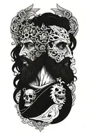 marcus aurelius and memento mori tattoo design idea