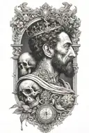 marcus aurelius and memento mori tattoo design idea