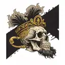 marcus aurelius and skull tattoo design idea