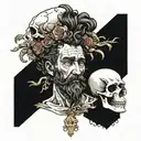 marcus aurelius and skull tattoo design idea