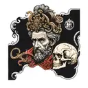 marcus aurelius and skull tattoo design idea