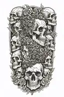 marcus aurelius and skulls tattoo design idea