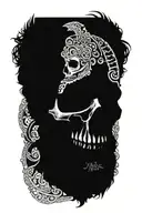 marcus aurelius and skull tattoo design idea