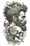 marcus aurelius and skull tattoo design idea