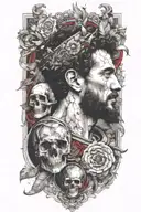 marcus aurelius and memento mori tattoo design idea