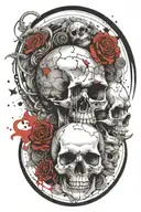 marcus aurelius and skull surrounded tattoo design idea