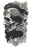 marcus aurelius and skull surrounded tattoo design idea