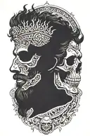 marcus aurelius and skull surrounded tattoo design idea