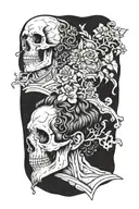 marcus aurelius and skull tattoo design idea