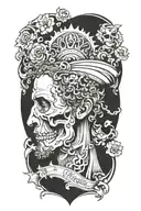 marcus aurelius and skull tattoo design idea