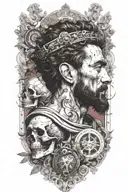marcus aurelius skull memento mori tattoo design idea