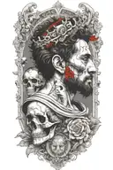 marcus aurelius skull memento mori tattoo design idea