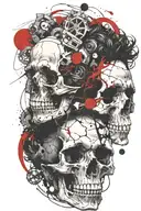 marcus aurelius and skull surrounded tattoo design idea