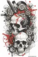 marcus aurelius and skull surrounded tattoo design idea