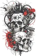 marcus aurelius and skull surrounded tattoo design idea