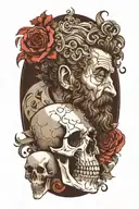 marcus aurelius and skull tattoo design idea